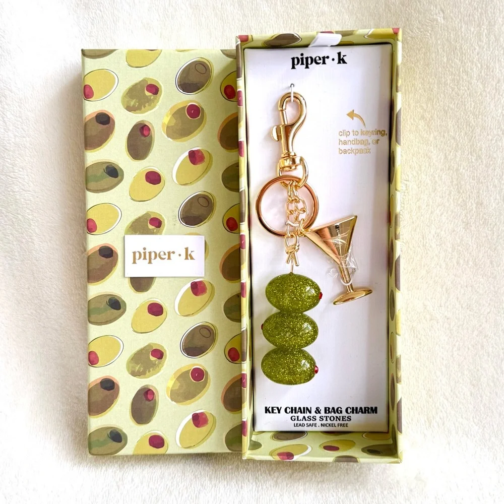 Viral Piper K Martini Olives Key Chain / Bag Charm